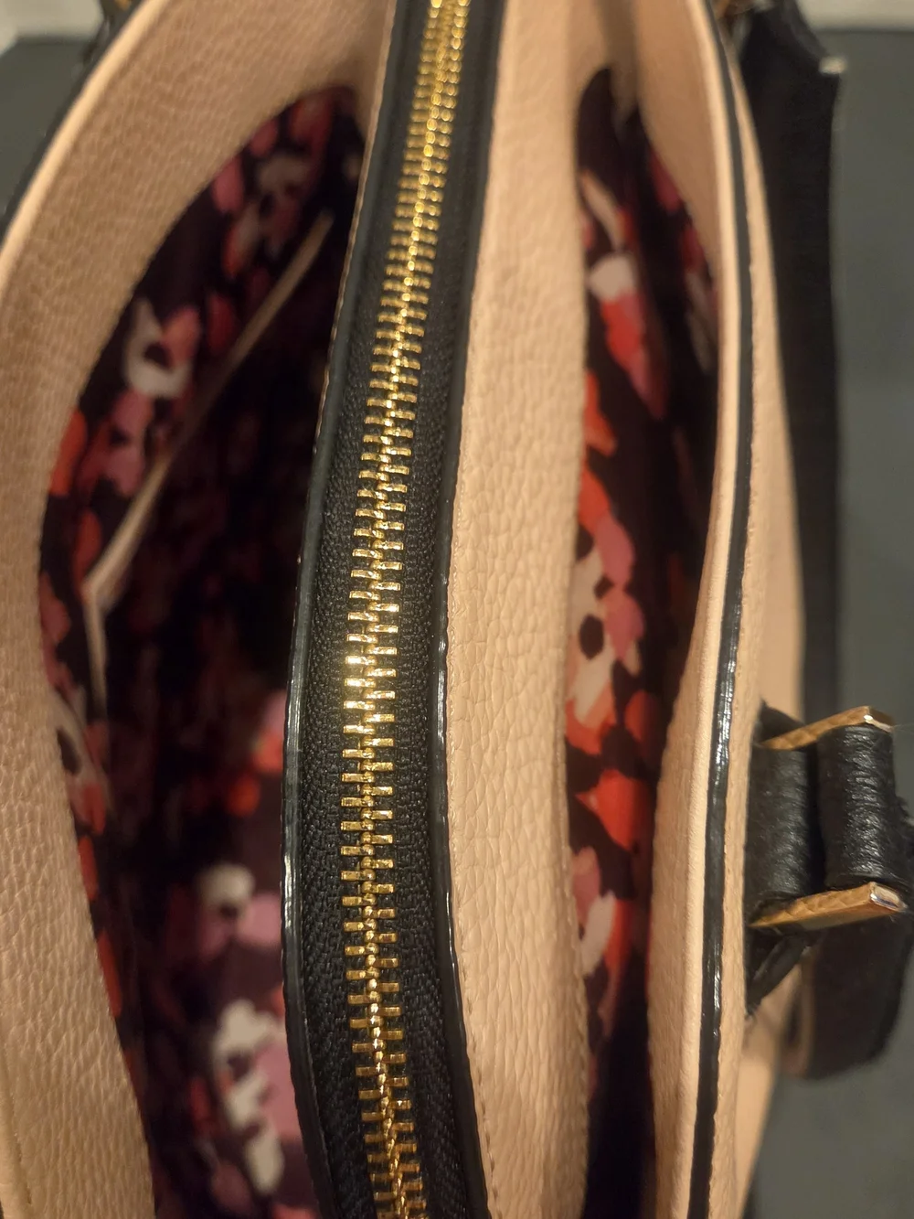 Kate Spade Two-Tone Pebbled Leather Satchel - Blush and Black